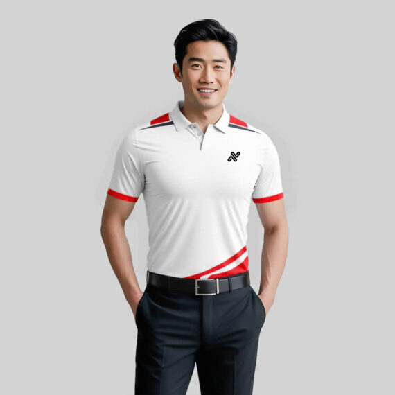 áo đồng phục trắng đỏ